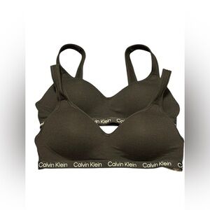 Calvin Klein Lightly Padded Bralette Lot Of 2 Bras Small Black Seamless Stretch